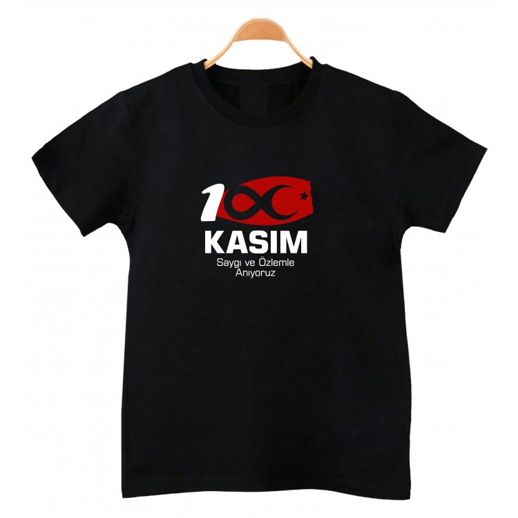10 Kasım Çocuk Tişört Siyah 16