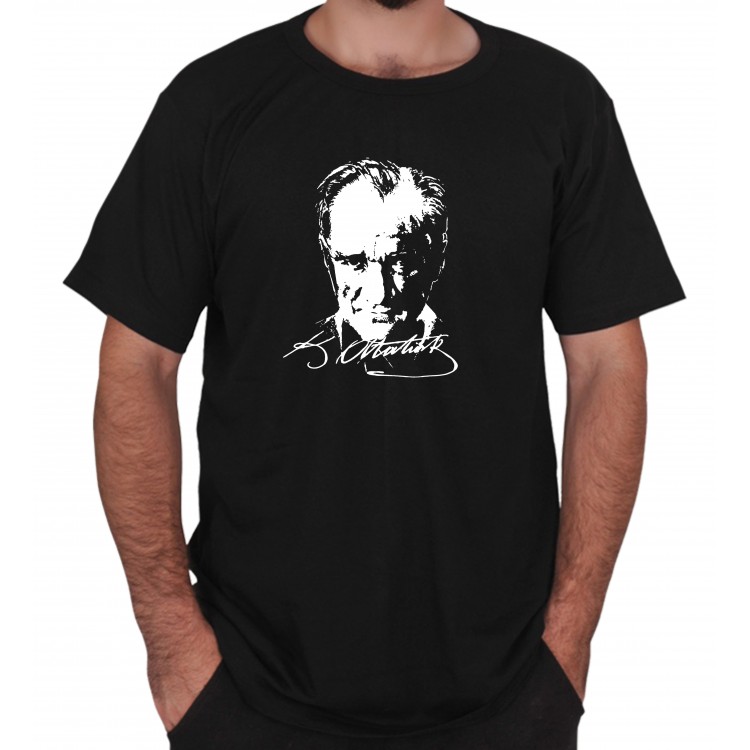 Atatürk Baskılı Siyah Tişört 1