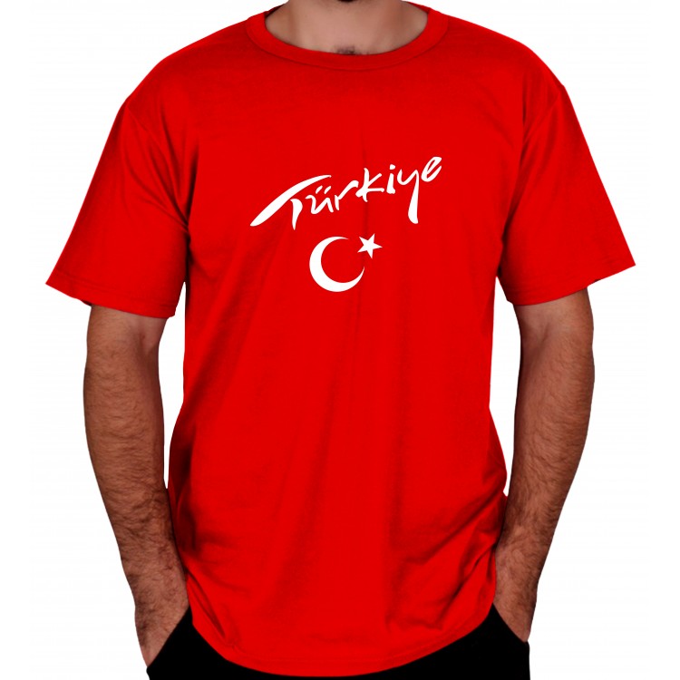Türk Bayrağı Baskılı Kırmızı Tişört 11