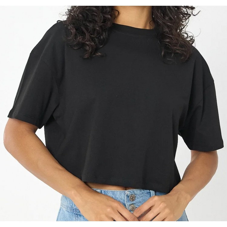 Crop Tişört Toptan Siyah