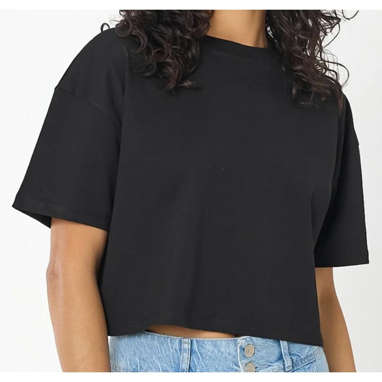 Crop Tişört Toptan Siyah