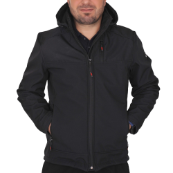 SoftShell Mont Kapşonlu Siyah