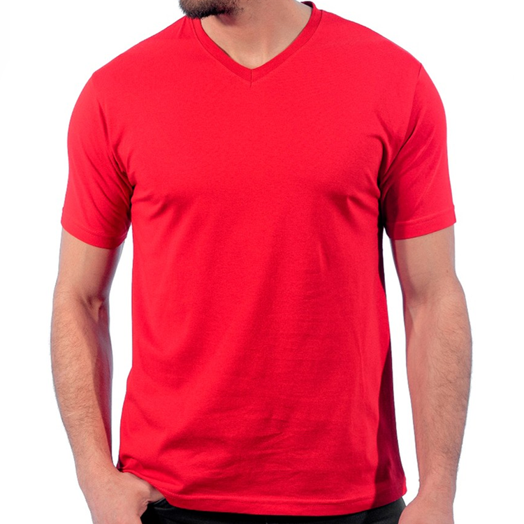  Toptan Tişört V Yaka Kırmızı